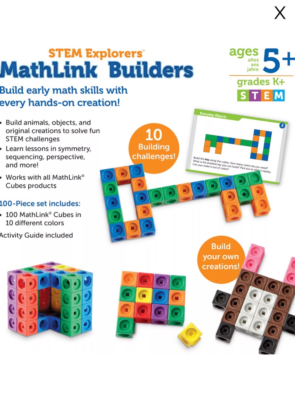 LEARNING RESOURCES MathLink Builders STEM Set - Multicolor - Picture 3 of 4